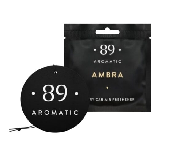 AMBRA AROMATIC 89 • PERFUMED HANGING PAPER CAR AIR FRESHENER Piekaramais papīra gaisa atsvaidzinātājs 