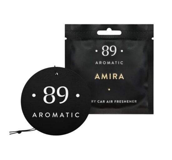 AMIRA AROMATIC 89 • PERFUMED HANGING PAPER CAR AIR FRESHENER Piekaramais papīra gaisa atsvaidzinātājs 
