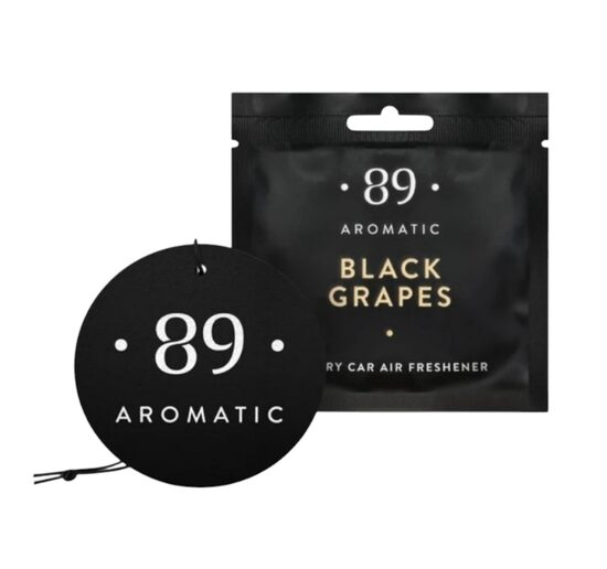 BLACK GRAPES AROMATIC 89 • PERFUMED HANGING PAPER CAR AIR FRESHENER Piekaramais papīra gaisa atsvaidzinātājs 