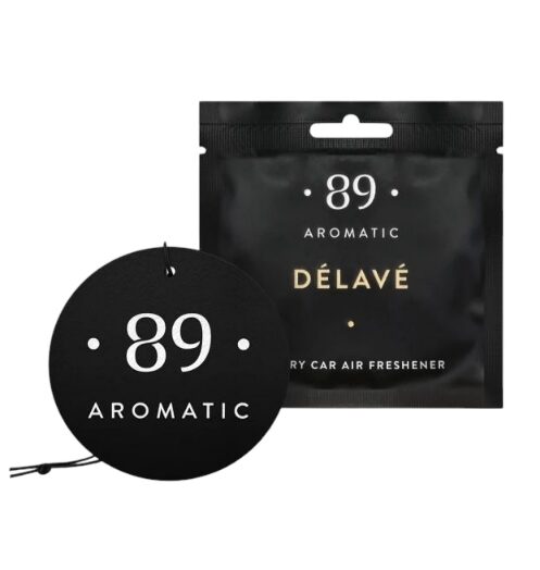 DELAVE AROMATIC 89 • PERFUMED HANGING PAPER CAR AIR FRESHENER Piekaramais papīra gaisa atsvaidzinātājs 