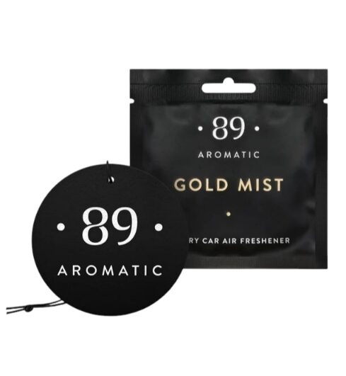 GOLD MIST AROMATIC 89 • PERFUMED HANGING PAPER CAR AIR FRESHENER Piekaramais papīra gaisa atsvaidzinātājs 