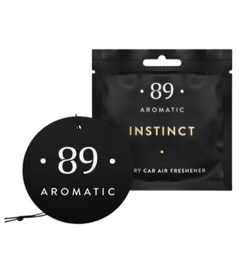 INSTINCT AROMATIC 89 • PERFUMED HANGING PAPER CAR AIR FRESHENER Piekaramais papīra gaisa atsvaidzinātājs 