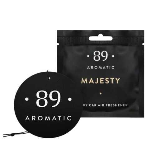 MAJESTY AROMATIC 89 • PERFUMED HANGING PAPER CAR AIR FRESHENER Piekaramais papīra gaisa atsvaidzinātājs 