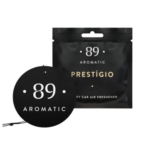PRESTIGIO AROMATIC 89 • PERFUMED HANGING PAPER CAR AIR FRESHENER Piekaramais papīra gaisa atsvaidzinātājs 