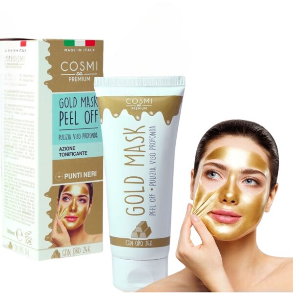 COSMI PREMUIM GOLD MASK PEEL OFF Nolobāma sejas maska ​​ar 24 karātu zeltu, 50ml