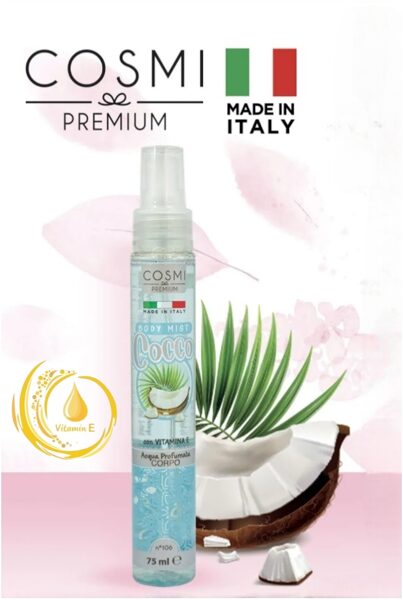 -50% AKCIJA! COSMI PREMUIM 106 COCONUT BODY MIST Parfimēts sprejs ķermenim Kokosrieksts, 75ml