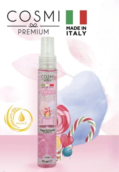 -50% AKCIJA! COSMI PREMUIM 108 SUGAR BODY MIST Parfimēts sprejs ķermenim Cukurvate, 75ml