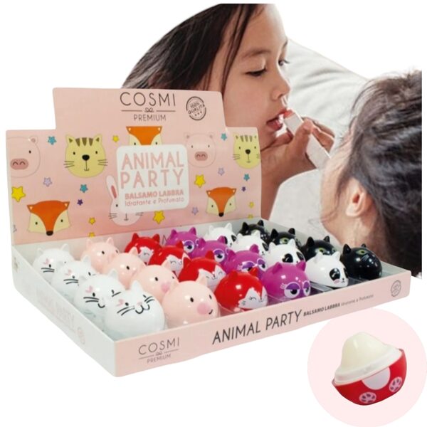 AKCIJA! COSMI PREMUIM ANIMAL PARTY LIP BALM Lūpu balzams bērniem, Dzīvnieki 6,5gr