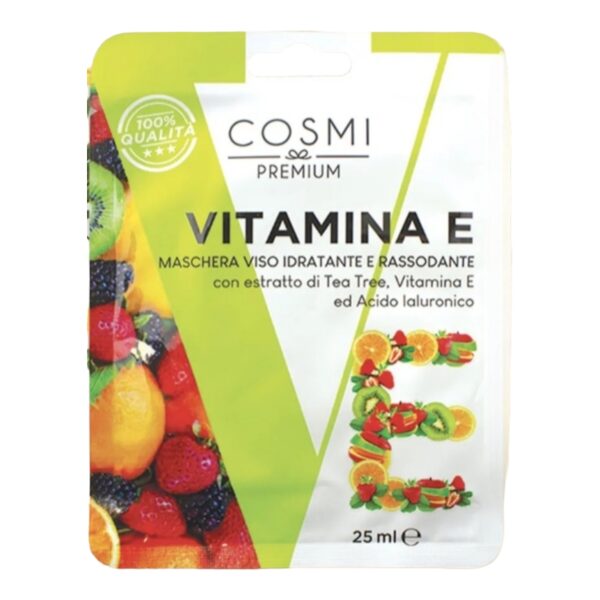 COSMI PREMIUM E VITAMIN FACE SHEET MASK Auduma sejas maska ar E vitamīnu, 1gab, 25ml