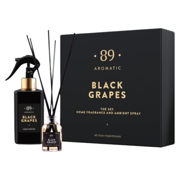 AROMATIC • 89 • BLACK GRAPES SET HOME FRAGRANCE AMBIENT SPRAY Mājas smaržu komplekts