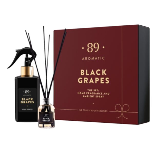 AROMATIC • 89 • BLACK GRAPES SET HOME FRAGRANCE AMBIENT SPRAY CHRISTMAS EDITION Mājas smaržu komplekts