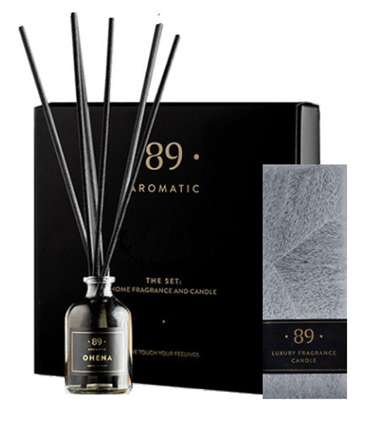 AROMATIC • 89 • BY DESIGN SET HOME SCENT CANDLE Komplekts: mājas smaržas un parfimēta svece